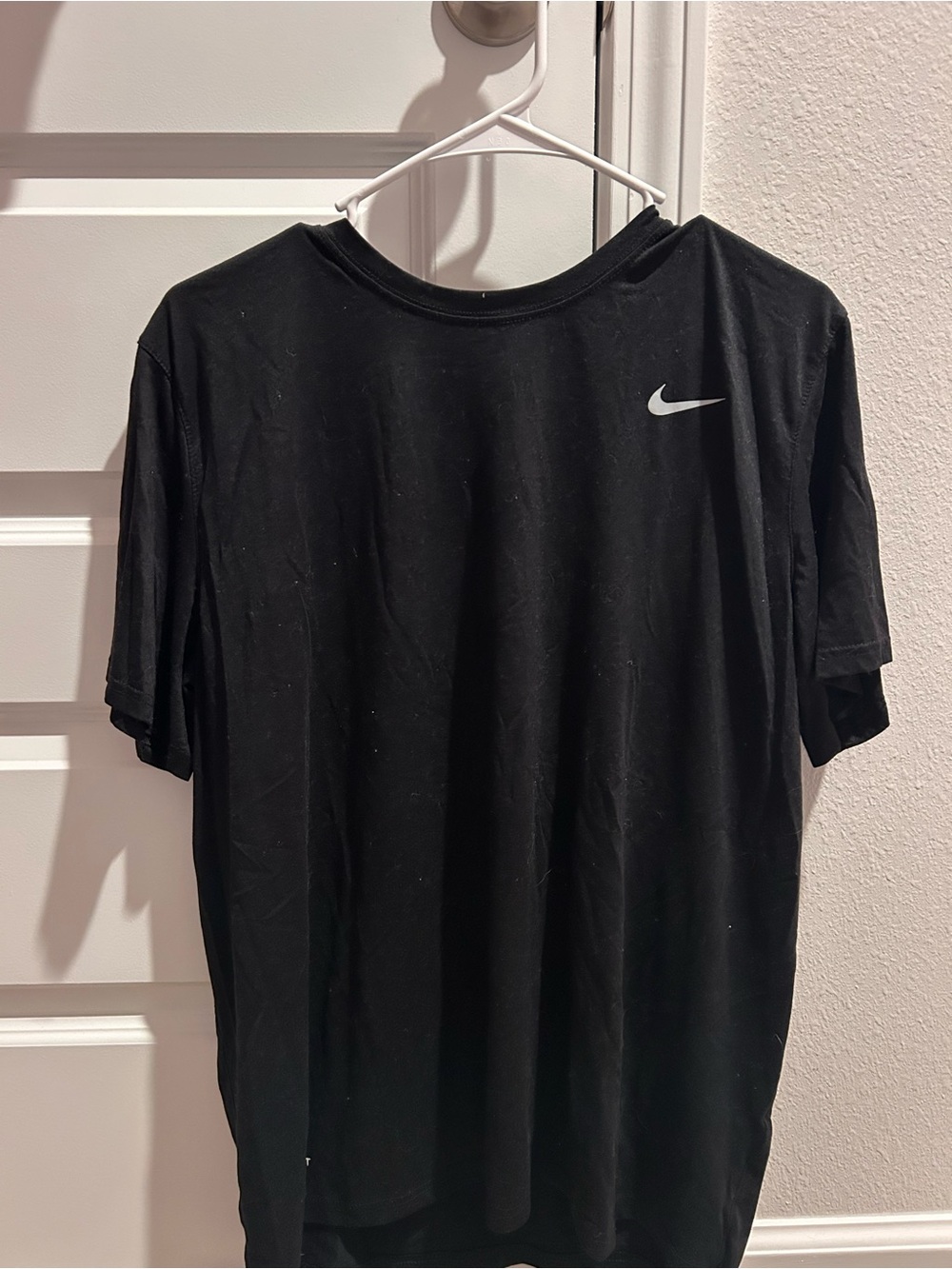 Nike Black Short Sleeve Crew Neck Tee with White Swoosh